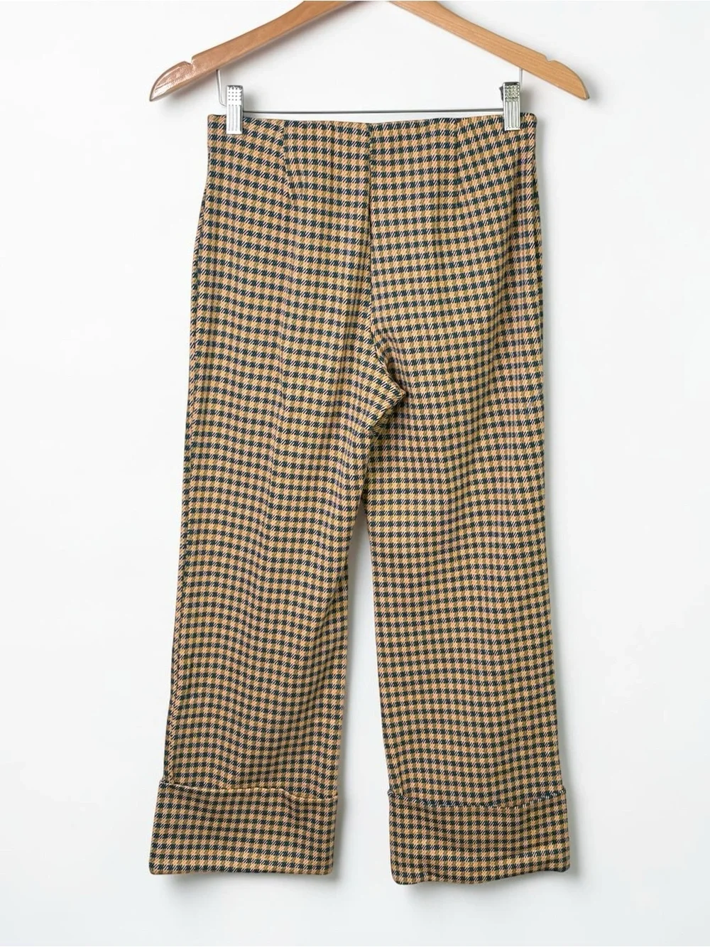 Anthropologie Maeve Houndstooth Knit Cuffed Wide Leg Crop Pants Size XS - Picture 6 of 13